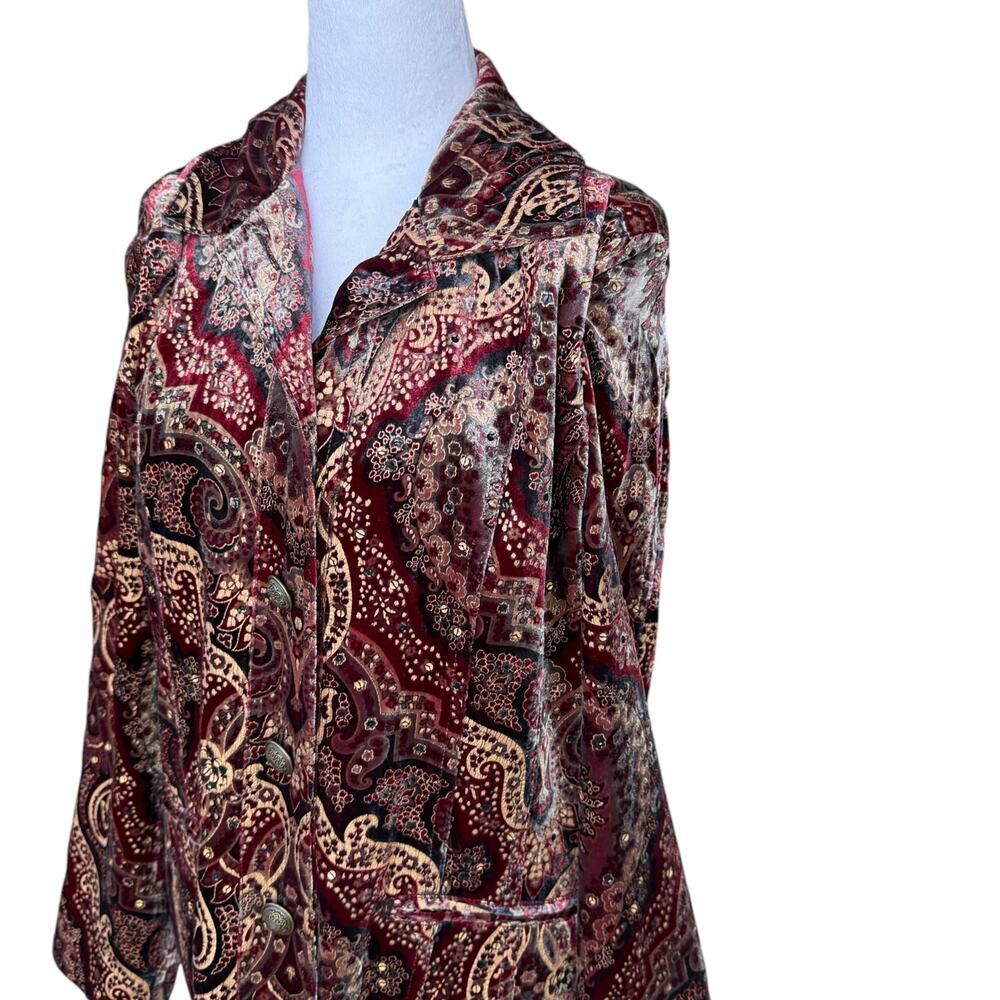 Blazer Jacket Velvet Multicolor Chico's Arabian Nights Size M (Chico's 2)
